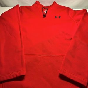 Under Amour 1/4 Zip Pullover Boys YXL Red pocket